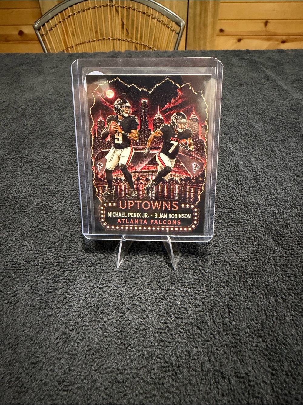Michael Penix JR & Bijan Robinson Uptowns Custom Card - Black & Red